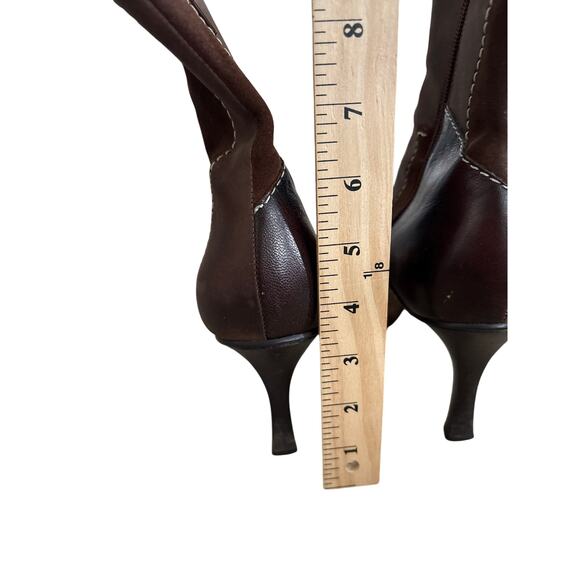 Nine West Patchwork Brown Leather Boots 9B - Picture 6 of 8